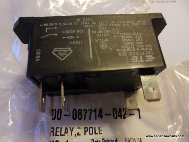 HOBART 00-0687714-046-1 MEAT GRINDER 4346-4352 RELAY